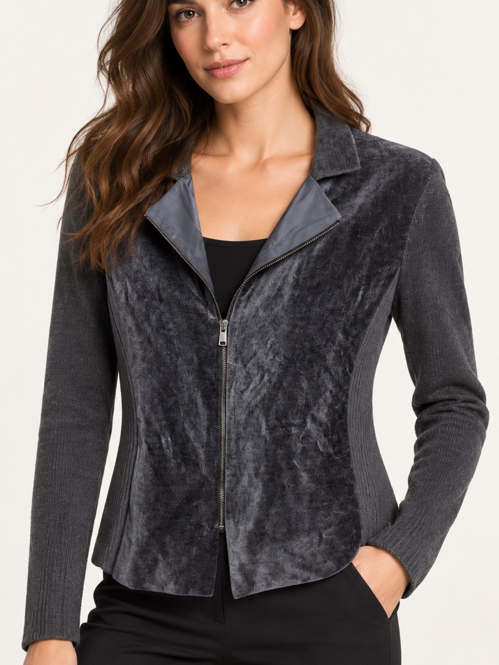 Lola & Sophie Grey Sweater Jacket Sz. S